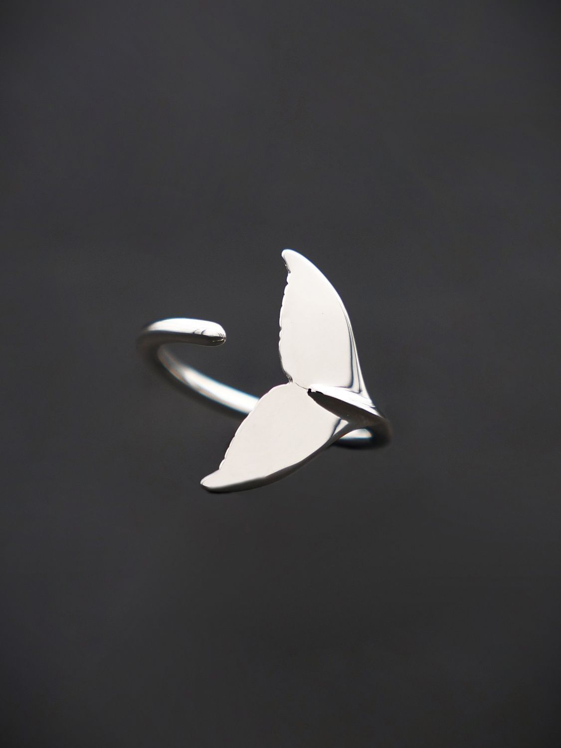 Whale Tail Sterling Silver Ring - WT3