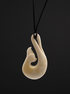 Hand Carved Bone Carving Hei Matau (Hook)