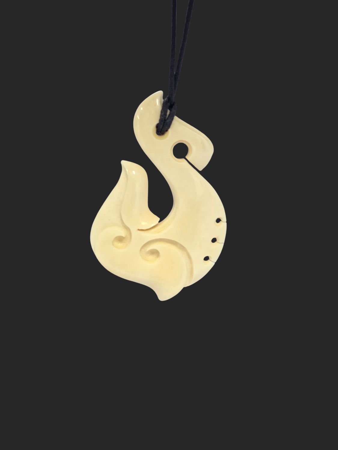 Hand Carved Bone Carving Hei Matau (Hook)