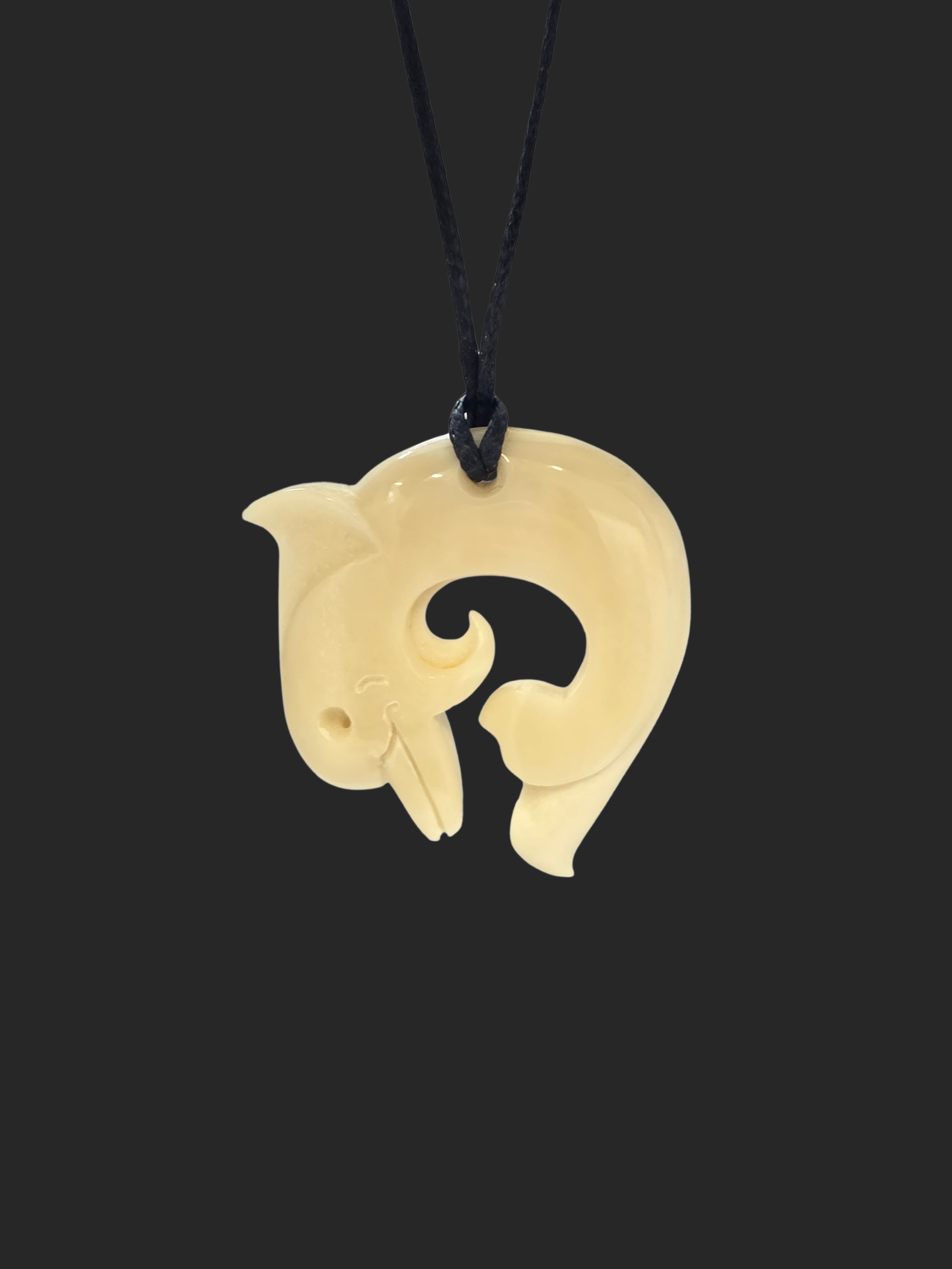Hand Carved Bone Carving Dolphin
