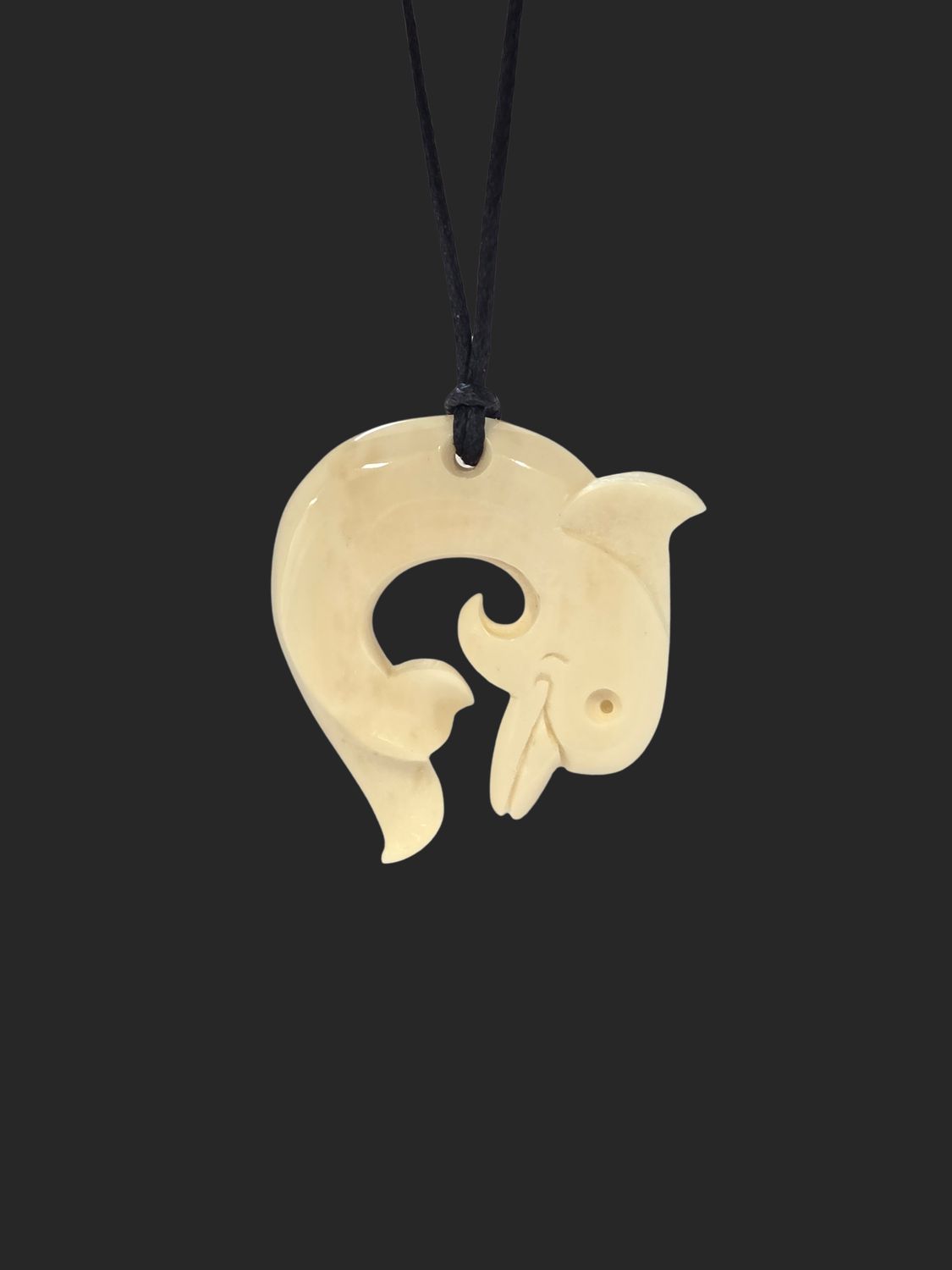 Hand Carved Bone Carving Dolphin