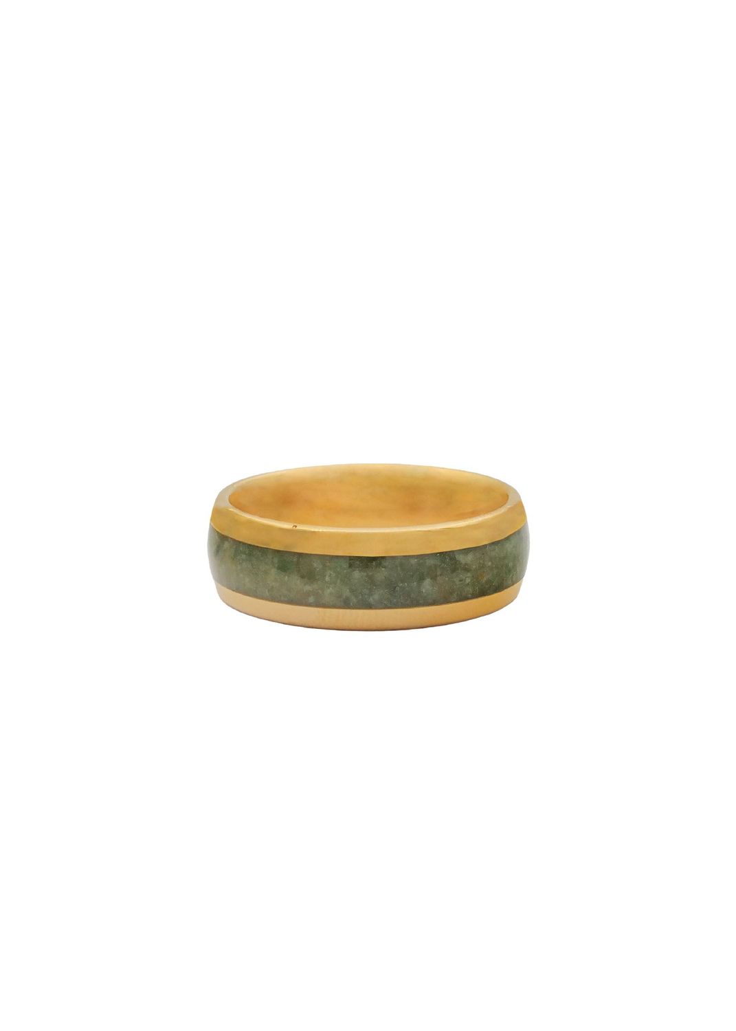 Gold Plate Tungsten Carbide and Pounamu 8mm Ring GTBR8