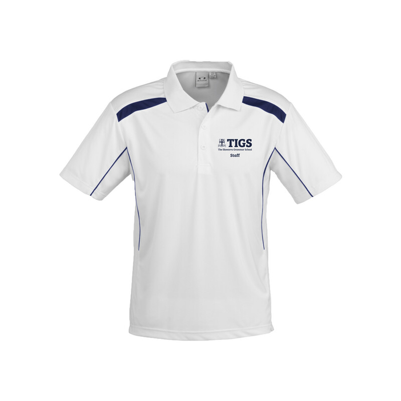 TIGS - M/W White Polos - for PE Staff 2024