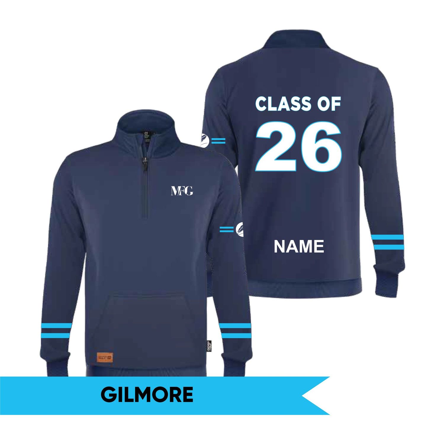 Yr 12 Quarter Zip Jumper - MFGSC GILMORE 2026 (LATE)