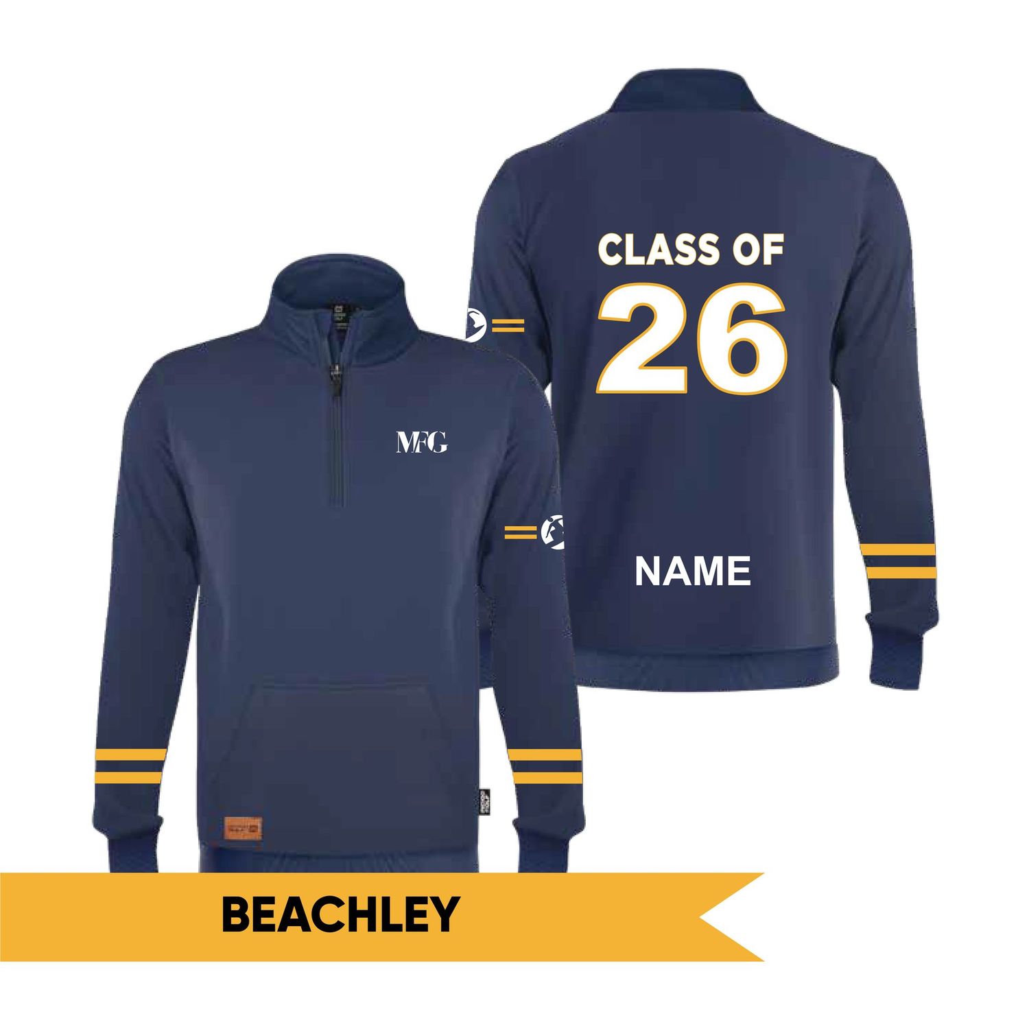 Yr 12 Quarter Zip Jumper - MFGSC BEACHLEY 2026 (LATE)