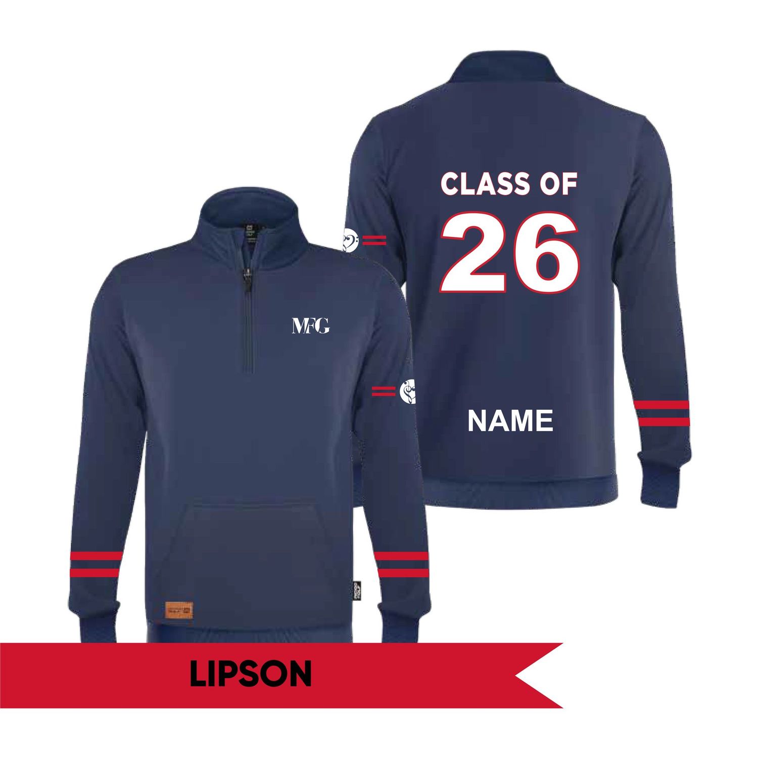 Yr 12 Quarter Zip Jumper - MFGSC LIPSON 2026 (LATE)