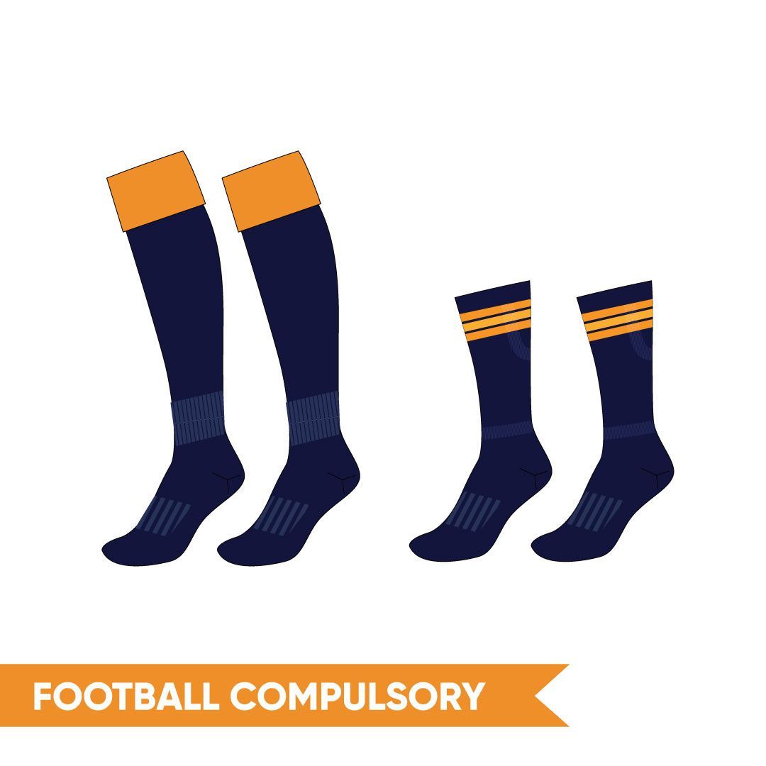 PRE-ORDER 2027 - Football Socks (Long or Calf Socks) - Western Heights College SSP