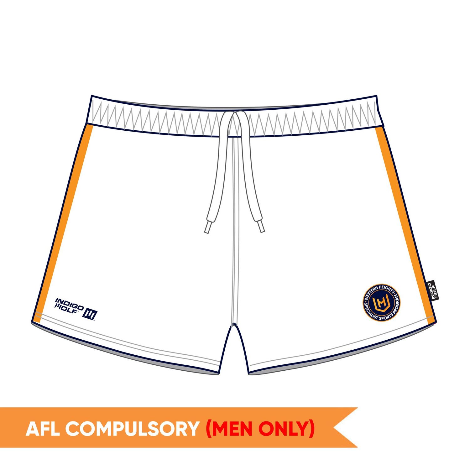 PRE-ORDER 2027 - AFL MENS Aussie Rules (WHITE) - Western Heights College SSP PRE-ORDER 2027 - AFL MENS Aussie Rules (WHITE) - Western Heights College SSP