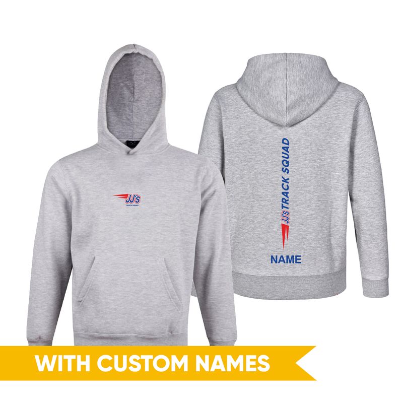 Stock Fleece Hoodie with Custom Name - JJ's Track Squad