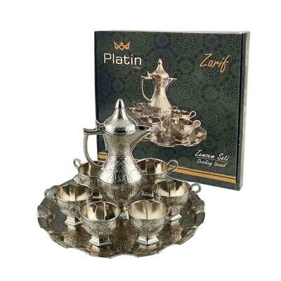 Turkish Zamzam set for 6 People set with tray silver Colour gift RRP 80 pound