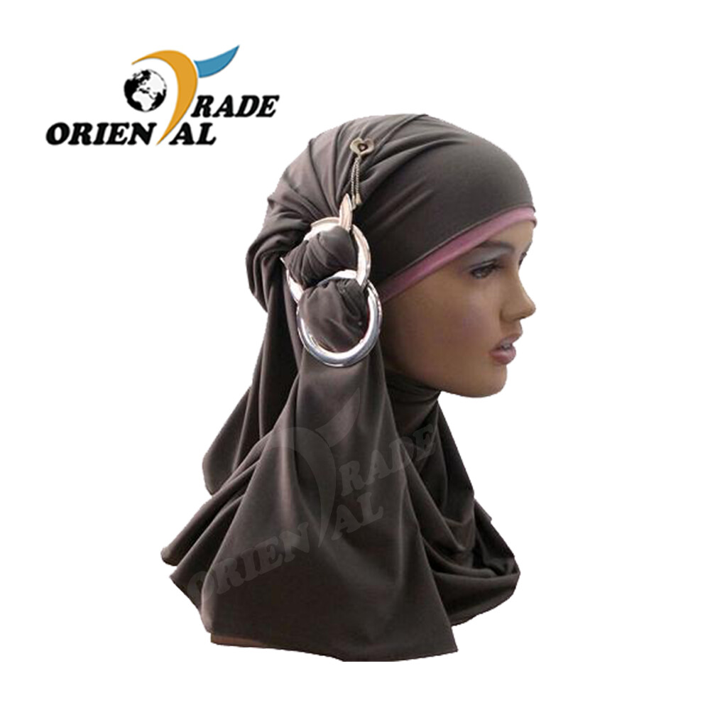 Fancy 3 rings Two pieces Hijab Head wear cover scarf Islamic dress High Quality