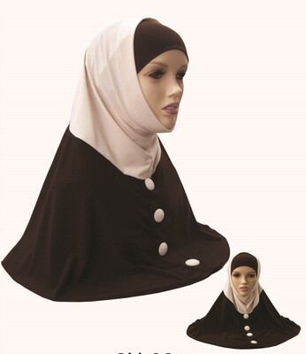 Fancy Buttons one piece Hijab Head wear cover scarf Islamic dress High Quality