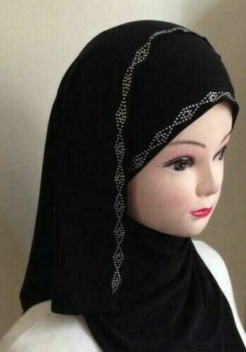 Fancy Kuwaiti Beaded one piece Hijab with shawl Head wear cover scarf Islamic dress High Quality