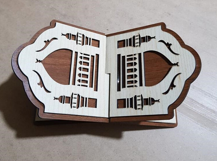 Elegant Quality Wood Quran Bookstand Rehal Decoration Different Styles, Type: Laser cut Mosque
