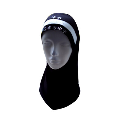 Fancy 1 piece Beautiful Quality Children Large Hijab with 3 layers and beads Head cover scarf