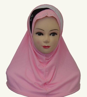 Fancy 1 piece Beautiful Quality children small Hijab with 3 layers and beads Head cover scarf