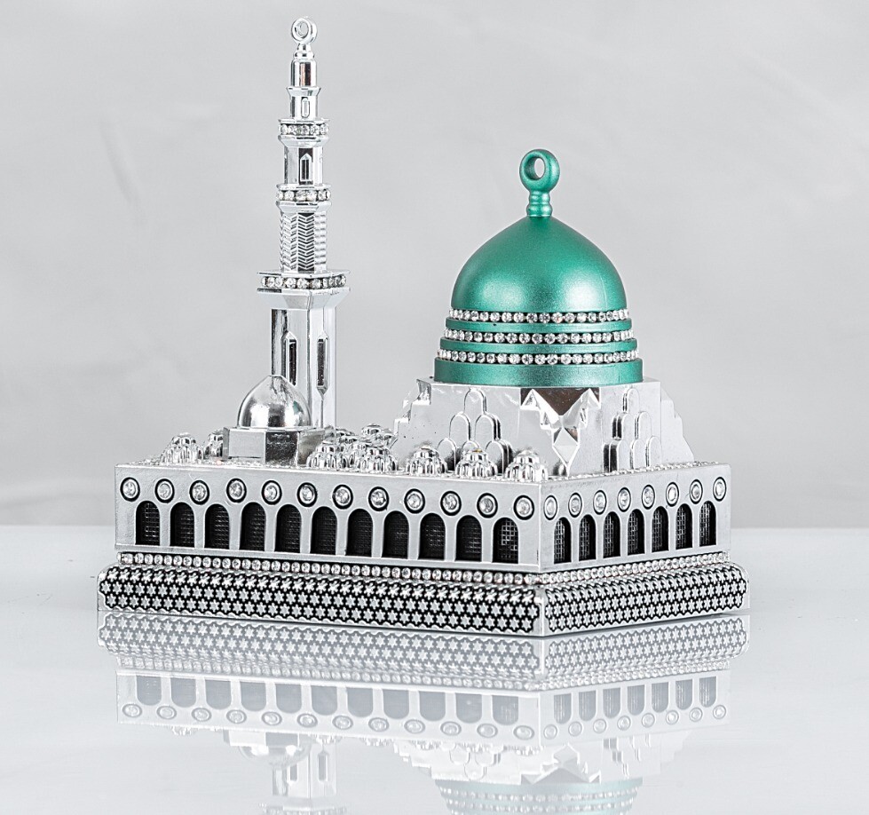 Masjid alnabawi Green Dome prophet mohamad grave home Decor Islamic Ornament RRP£40, Colour: Silver