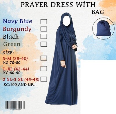 Plain full Lady Abaya prayer cloth Jilbab with scarf &amp; sleeve made in turkey £40