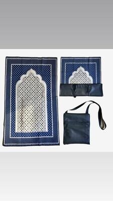 A portable large Prayer Mat can be folded to be a shoulder bag with a side pocket