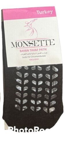 2 Tawaf &amp; Haram Women Men Socks Special socks Non-slippery, Colour: Black