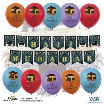 Ramadan, Hajj, Umrah &amp; Eid decoration (10 balloons&amp;15banners)Islamic celebration