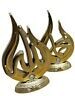 2Pcs Set Home Decor Allah Mohamad Model Silver Gold Islamic Arabic Ornament Gift, colour: Gold