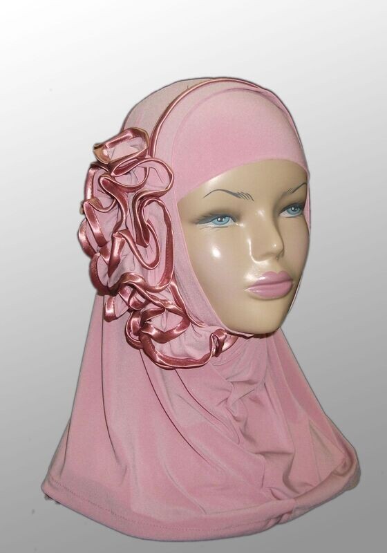 Fancy Two pieces Flower Hijab Head wear cover scarf Islamic dress High Quality