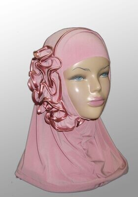 Fancy Two pieces Flower Hijab Head wear cover scarf Islamic dress High Quality