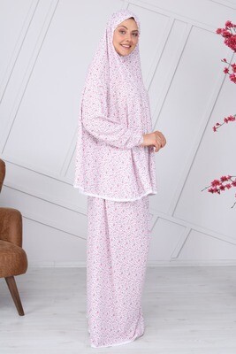 2pc Muslim Women Prayer Dress  sleeve Scarf Hijab Jilbab Cover full Body