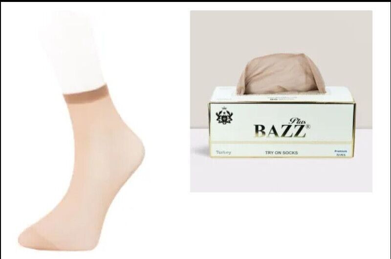 120 pcs Women disposal ankle socks box ( 60 pairs) stretchy skin colour 15Dn