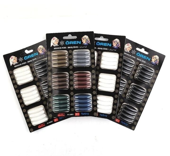 12 Safe Scarf Pins Brooch For Scarf Shawl Hijab Different Colours