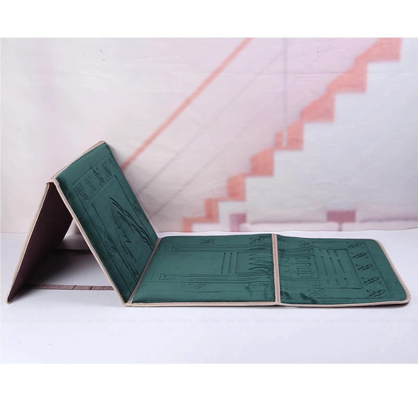 Quality thick large Prayer Mat rugs backrest picnic seat foldable in bag RRP£50, Colour: Green