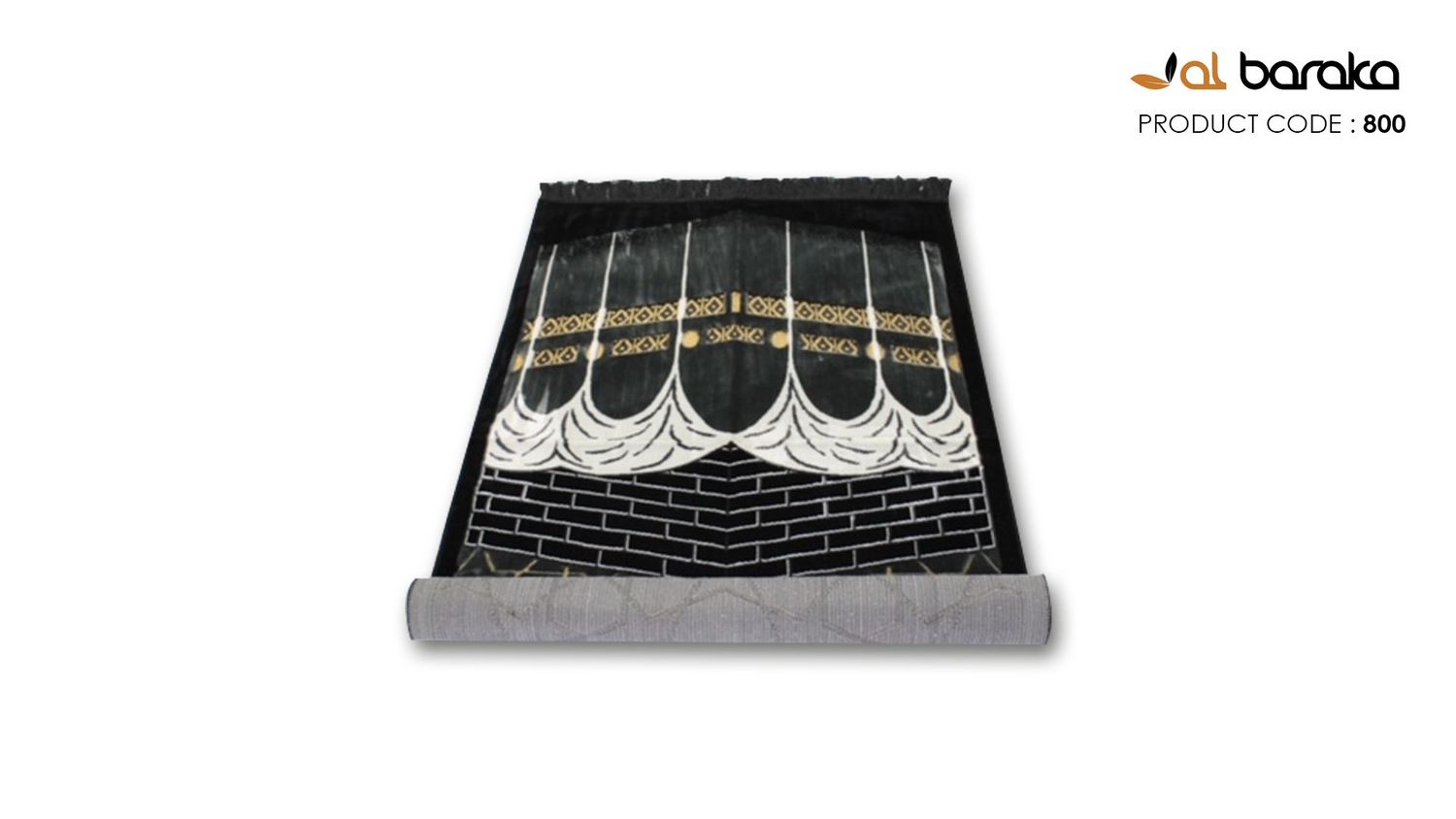 Premium Islamic prayer mat rug, janamaz, Salat mat Kaba design for gift, Turkish, Model: White Model