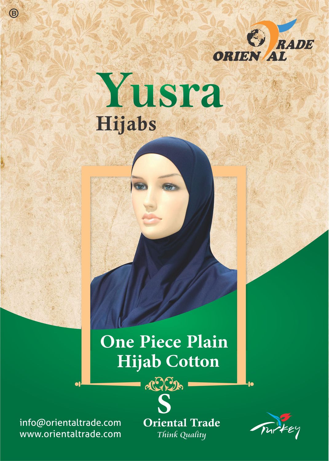 Pull on Instant 1 Piece Cotton (spandex)  Amira Yusra hijab plain, different colors without lace