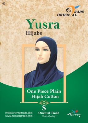 Pull on Instant 1 Piece Cotton (spandex)  Amira Yusra hijab plain, different colors without lace