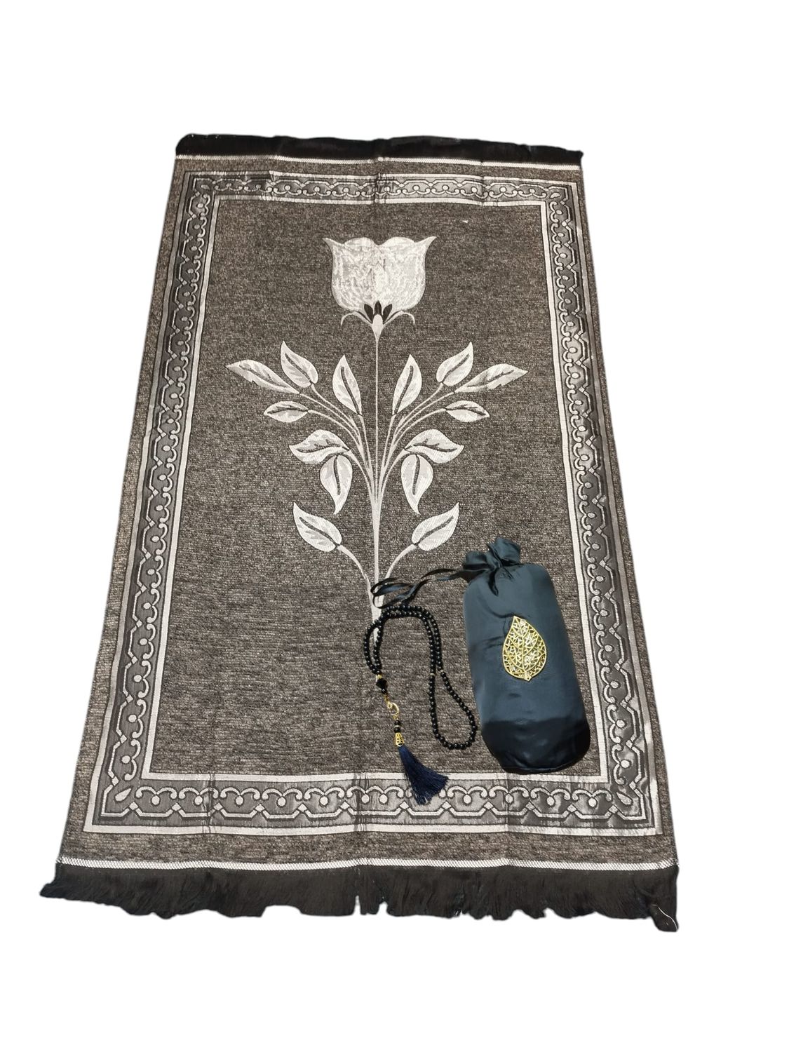 Quality Gift Box Include Prayer mat and Tasbeeh Ideal for all occasions or Eid gifts, Colour: Black