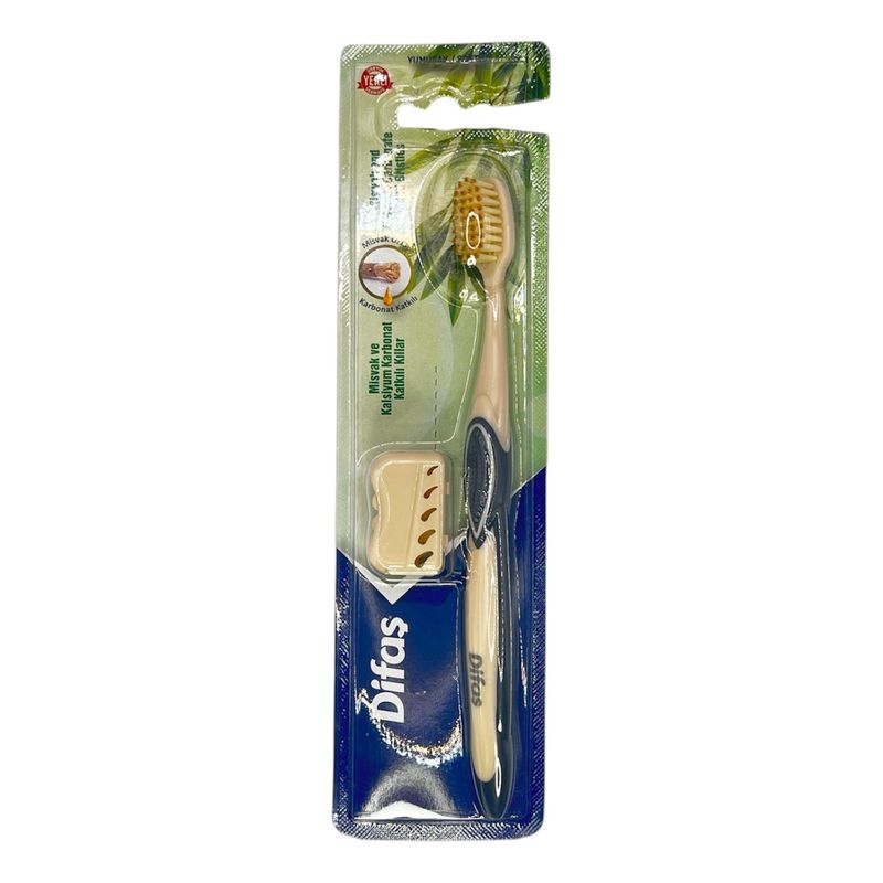 Premium Toothbrush  Made With Miswak, Calcium Carbonate With Case, Turkey