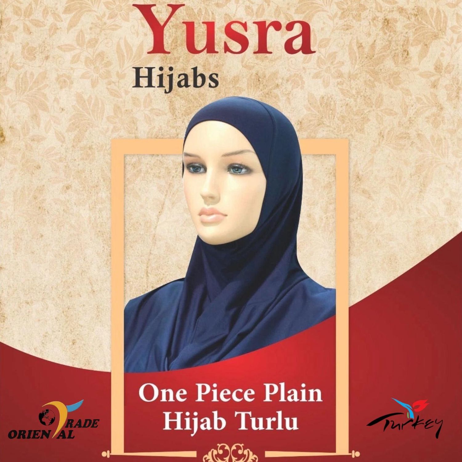 Pull on Instant 1 Piece Cotton (Turlu) Amira Yusra hijab plain