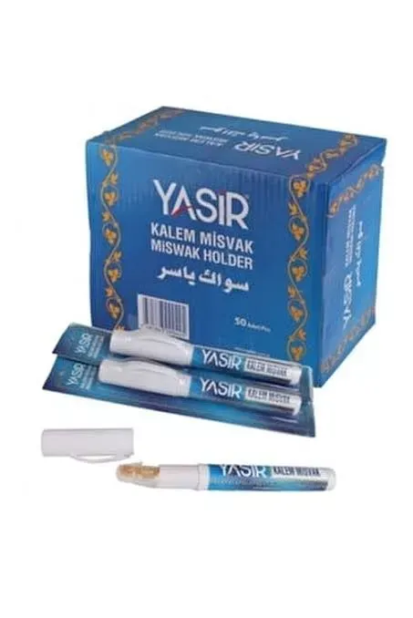 2 Pieces Yasir Miswak Natural Toothbrush Stick Siwak with Hygienic holder Turkey