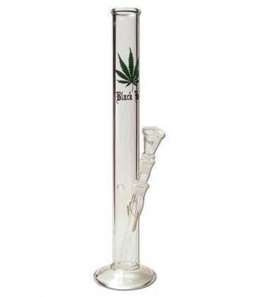 GLASS BONG BLACK LEAF 50CM