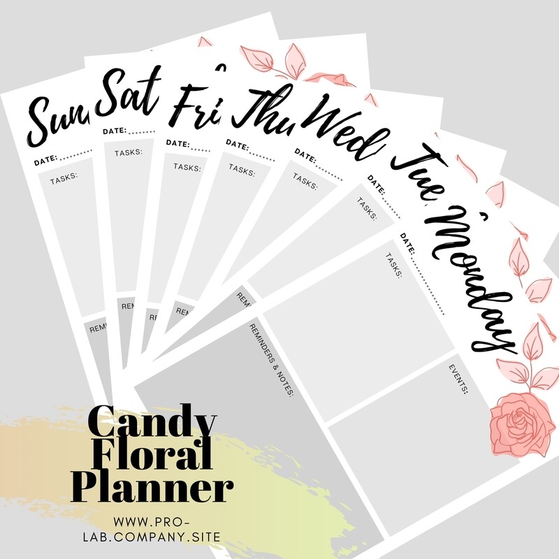 Candy Floral Daily Planner