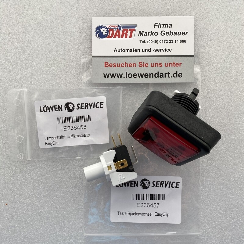 Original Löwen Dart Spielerwechseltaste inkl. Microschalter Easy Clip