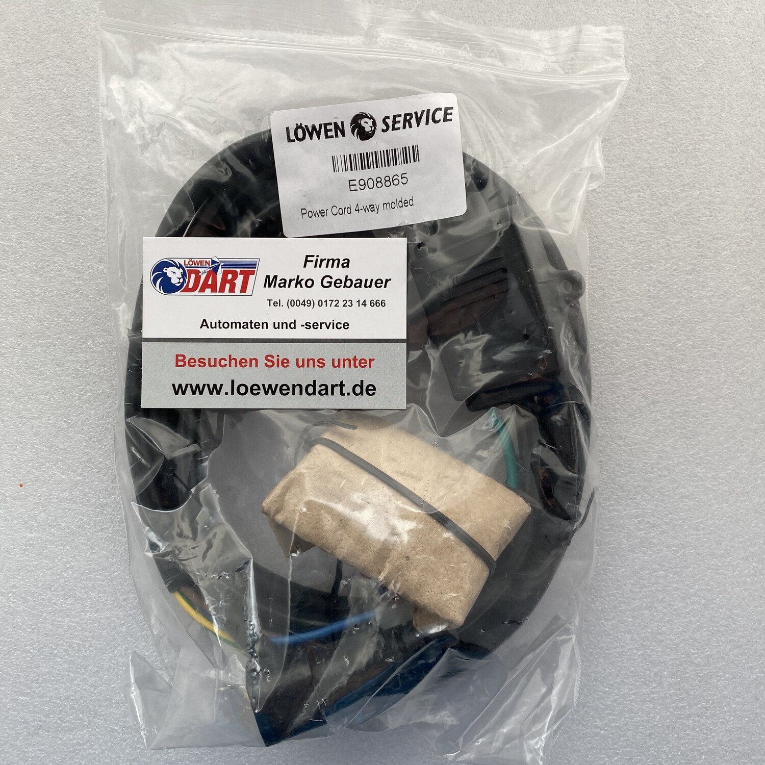 Original Löwen Dart Power Cord 4-way molded
