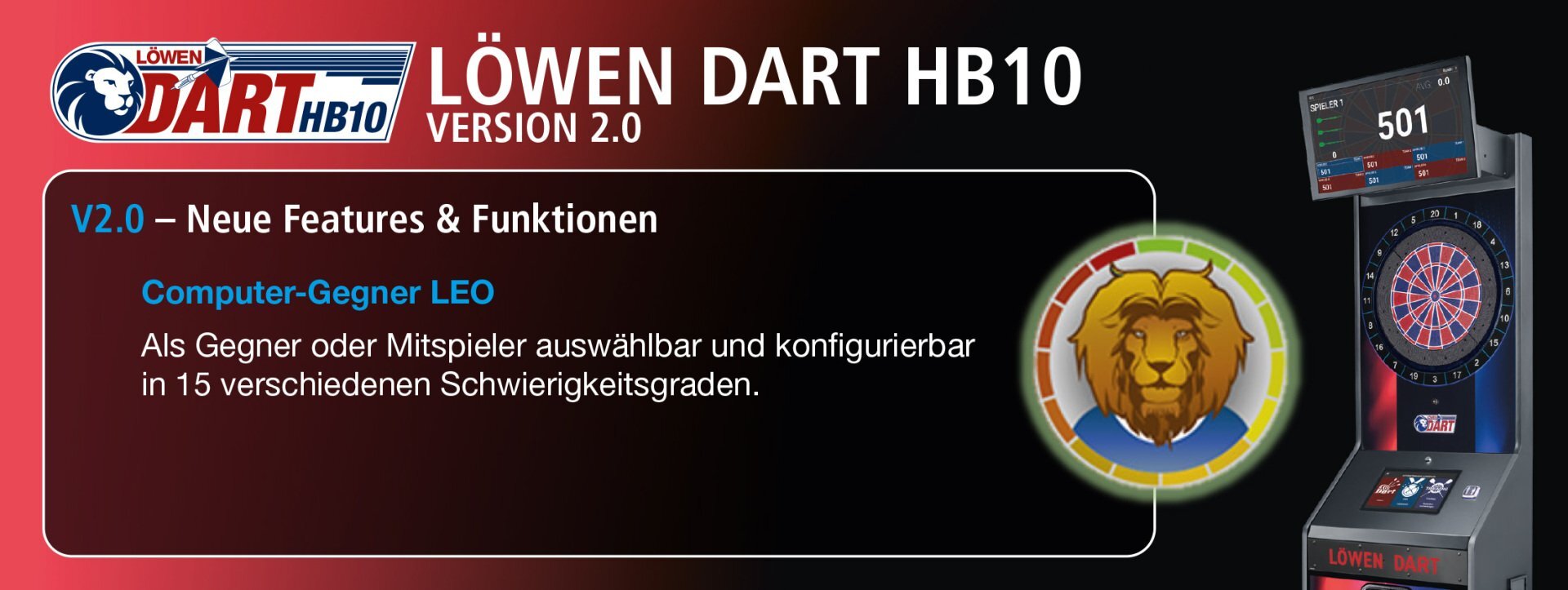 Löwen Turnier Dart HB10 Design blau Version 2022 (lieferbar auf Bestellung)