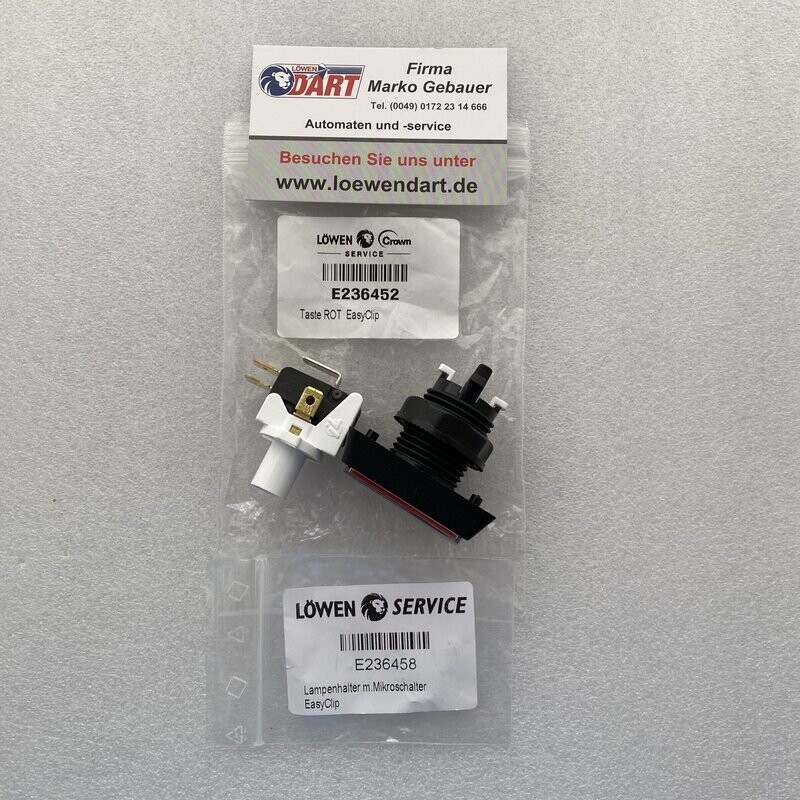 Original Löwen Dart Spieleauswahltaste rot (Spiele) inkl. Microschalter Easy Clip