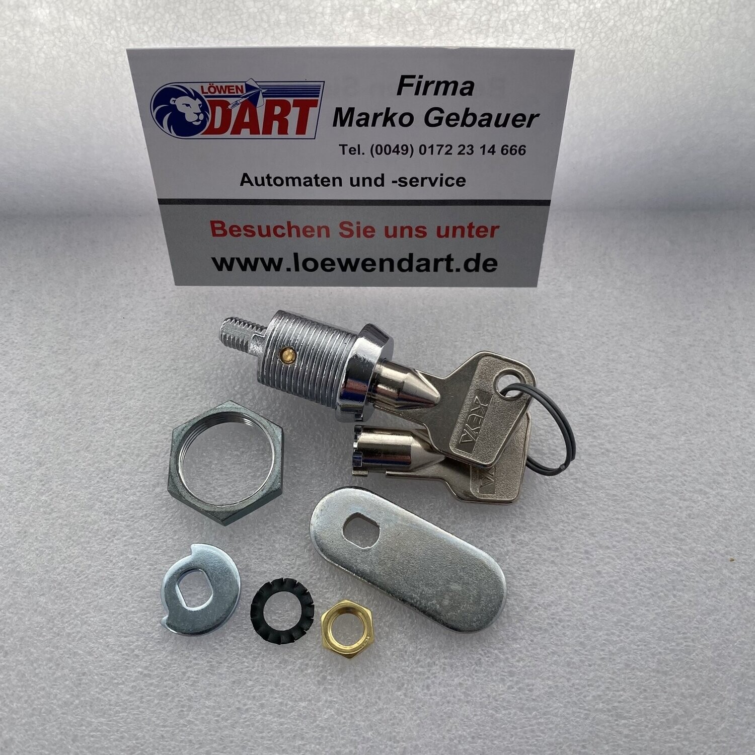 Original Löwen Dart Schloß rund Kassen-/MP-Tür 22 mm Original Löwen Dart Schloß rund Kassen-/MP-Tür 22 mm