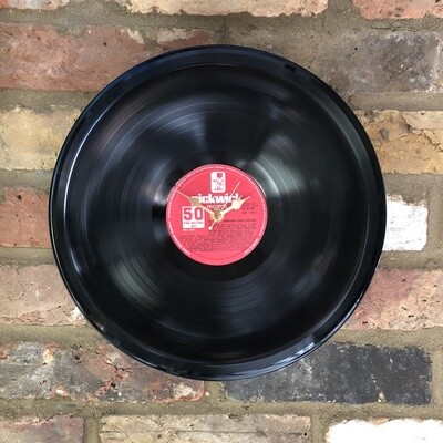 Stretched 12&quot; Vinyl LP Clock - &#39;50 All Time Broadway Show Stoppers&#39; - Featuring Big Spender and Food Glorious Food. Pickwick Records.