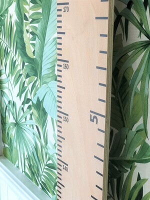 Family Height Chart Ruler, Wooden Handmade Wall Ruler (Natural)