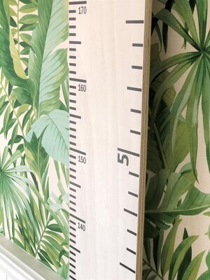 Family Height Chart Ruler, Wooden Handmade Wall Ruler (White)