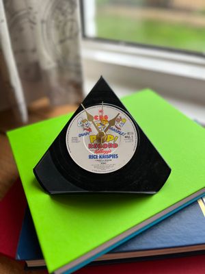 Upcycled Vinyl 7&#39;&#39; Single Desk Clock - &#39;I Have A Dream&#39; ABBA.
